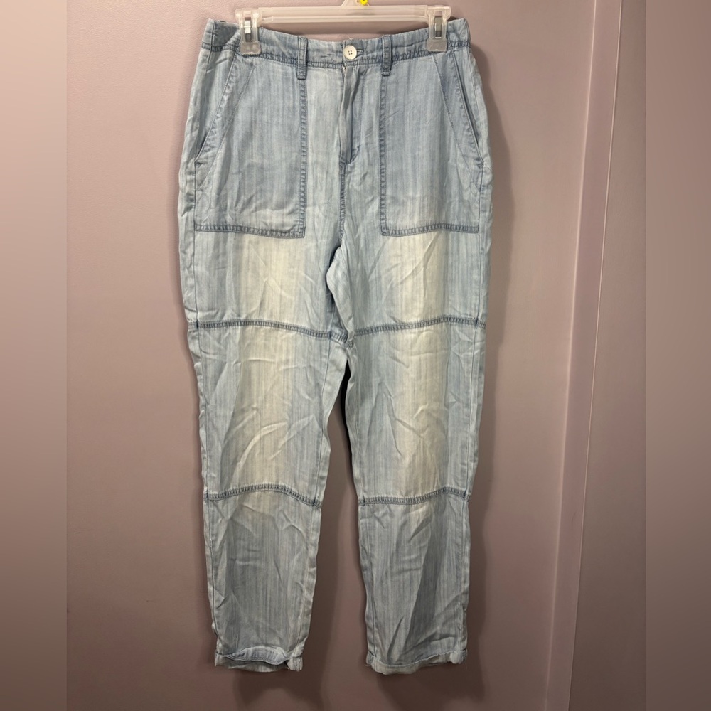Dex Chambray Lightweight Ankle Pants XS Light Wash